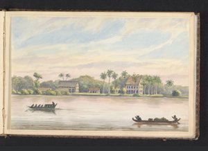 View of Coffee Plantation Frederiksdorp on the Commewijne River by Jacob Marius Adriaan Martini van Geffen
