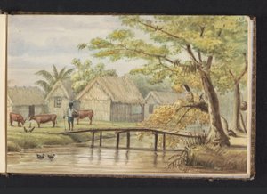 Slave Houses on the Coffee Plantation Sorgvliet by Jacob Marius Adriaan Martini van Geffen