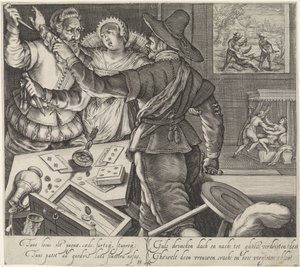 Card-players Fighting with Weapons Drawn by Jacob Matham