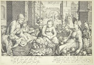 Market Scene in a Town by Jacob Matham