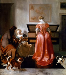 A Woman Playing a Virginal, Another Singing, and a Man Playing a Violin