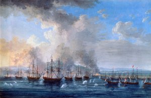 The Russo-Turkish Battle at the Damietta Castle in 1770 by Jacob Philip Hackert