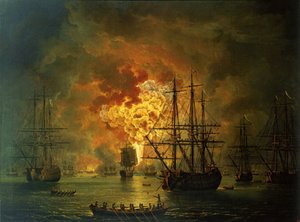 The Destruction of the Turkish Fleet at the Bay of Chesma, 1772