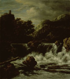 Mountainous Landscape with Waterfall by Jacob Salomonsz. Ruysdael