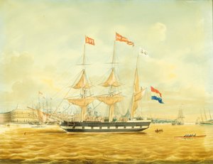 The Johan Melchior Kemper at Anchor by Rotterdam Harbour