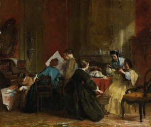 Group of Women looking at Stereoscopic Photographs, c.1868 by Jacob Spoel