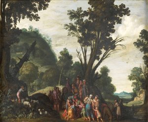 The Meeting of Jacob and Esau (Genesis 33) by Jacob Symonsz Pynas (attributed to)