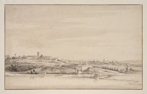 View near Rome with the Tiber by Jacob de Heusch