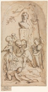 Bust of Diana with Putti and Hunting Attributes