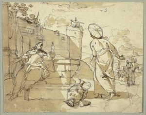 Christ and the Woman of Samaria by Jacob de Wit