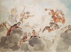 Design for a ceiling in the Hudde House, The Hague