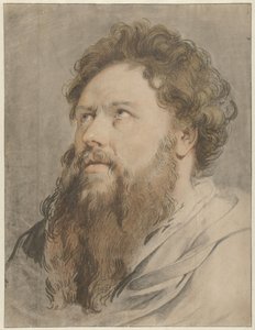 Head of a Bearded Man, Eyes Looking Upwards