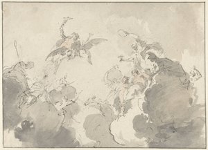 Design for ceiling painting by Jacob de Wit
