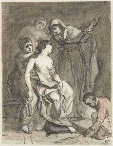 Sketch of a Penitent Magdalene (?) by Jacob de Wit