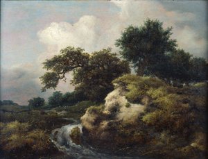 Landscape with Dune and Small Waterfall by Jacob van Ruisdael