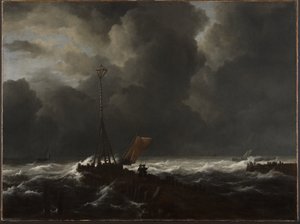 Rough Sea at a Jetty by Jacob van Ruisdael