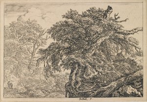 The Great Beech Tree with Two Men and a Dog by Jacob van Ruisdael