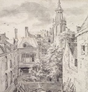 View of the Courtyard of the House of the Archers of the St. Sebastian Guild on the Singel in Amsterdam by Jacob van Ruisdael