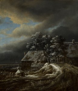 Winter Landscape with a Harbour by Jacob van Ruisdael