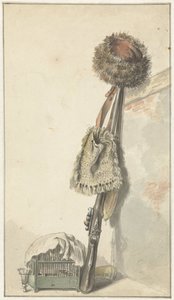 Hunting Still Life with Birdcage by Jacob van Strij