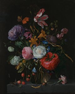 Flowers in a Glass Vase, c.1670