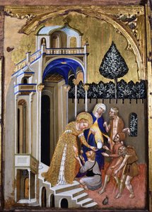 Lucia gives alms, c.1410