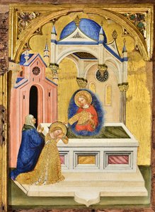 Lucia praying at the tomb of Saint Agatha by Jacobello del Fiore.