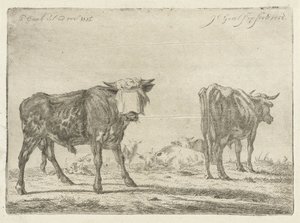 Blindfolded Bull with Herd of Cattle by Jacobus Cornelis Gaal