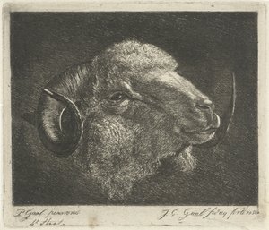 Head of a Ram with Backward-Turned Horns