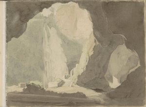 Waterfall in Tivoli by Jacobus Everhardus Josephus van den Berg