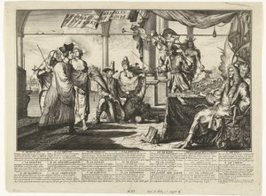 Caricature on the Legal Profession Benefiting from Human Disputes, 1687 by Jacobus Harrewijn