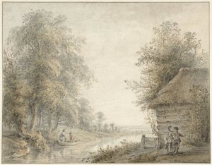 Farm Shed by a Canal at the Edge of a Forest by Jacobus Versteegen