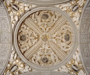Detail of the Ceiling in the Sansovino Gallery, Venice by Jacopo (1486 1570) Sansovino