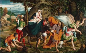 The Flight into Egypt, c.1544-45 by Jacopo (1510 92) Bassano