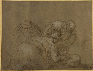 Peasant Couple Looking in a Basket by Jacopo Bassano