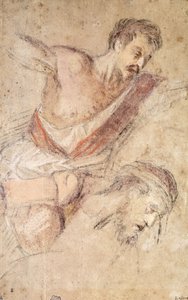 Studies for a Flagellation: A Man Scourging and the Head of Christ by Jacopo Bassano