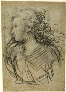 Half-Length View of Female in Profile to Left (recto); Half-Length view of Figure in Three-Quarter Profile (verso) by Jacopo Confortini