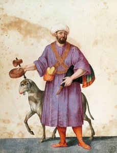 Turkish shepherd with sheep, drawing by Jacopo Ligozzi