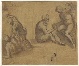 Adam and Eve under the tree and Cain killing Abel