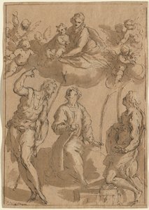 Madonna and Child in Glory with Saints John the Baptist, Stephen, and Lawrence by Jacopo Palma il Giovane