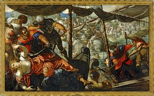 Scene from a Battle Between Turks and Christians by Jacopo Robusti Tintoretto