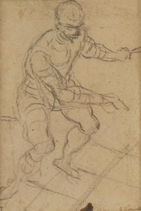 Seated Man seen from Above (recto)