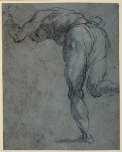 Study of a Male Figure Bending Forward by Jacopo Robusti Tintoretto