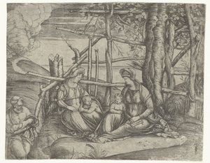 Holy Family with Elizabeth and John the Baptist by Jacopo de