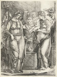 Four Women Offering a Boy at the Statue of Priapus