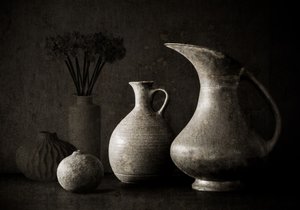 Rustic Pottery Still Life by Jacqueline Hammer