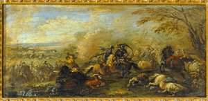 A Battle Between Christians and Muslims by Jacques (1621 76) Courtois