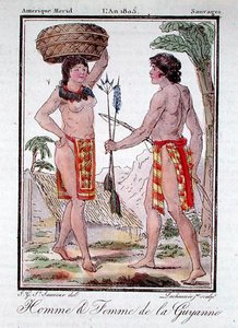 Indians from French Guyana, from Encyclopedie des Voyages, engraved by Lachausee the Younger by Jacques (after) Grasset de Saint Sauveur