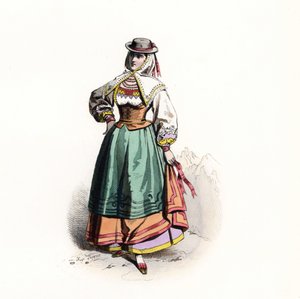 Woman of Salamanca, Spain by Jacques (after) Grasset de Saint Sauveur