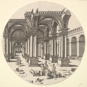 Perspectival View, Temple of Isis, 1551 by Jacques Androuet Du Cerceau
